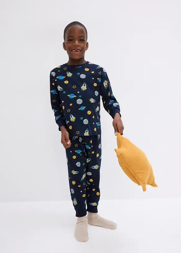 Pyjamas i ekologisk bomull (4 delar), bonprix