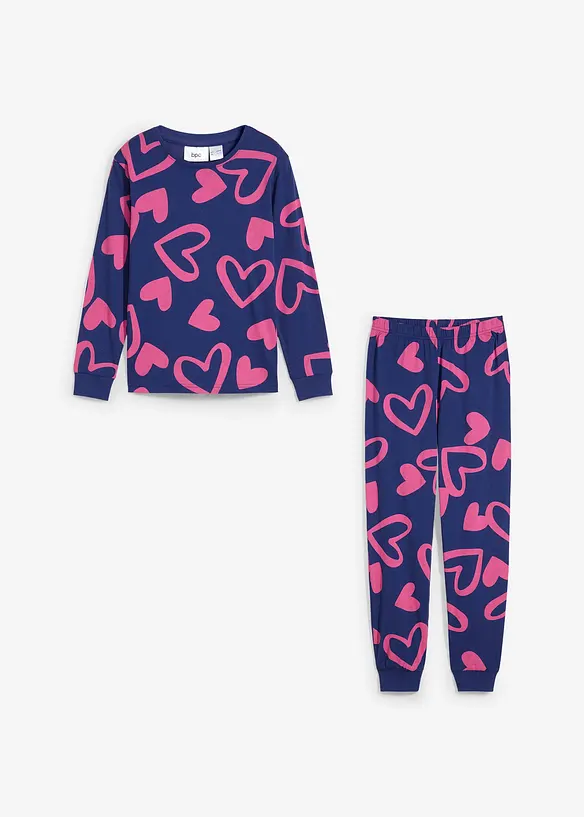 Pyjamas av ekologisk bomull (2 delar), bonprix