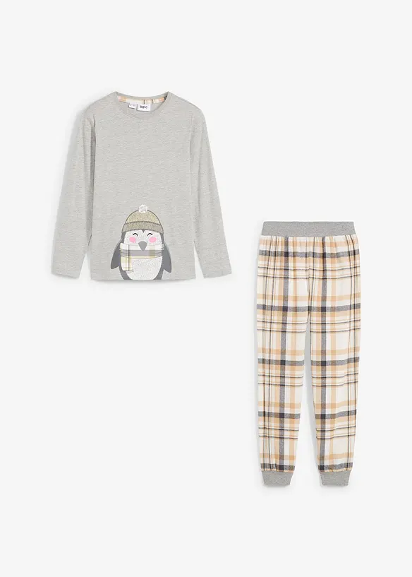 Barnpyjamas med flanellbyxa (2 delar), bonprix
