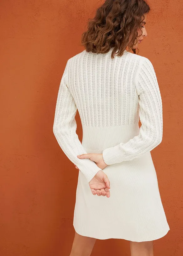 Stickad klänning, bonprix