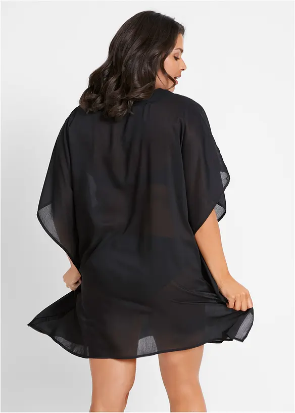 Transparent strandtunika med V-ringning, bonprix