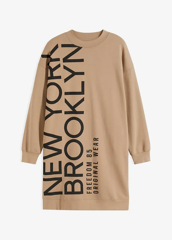 Jerseyklänning i oversizemodell med bomull, bonprix