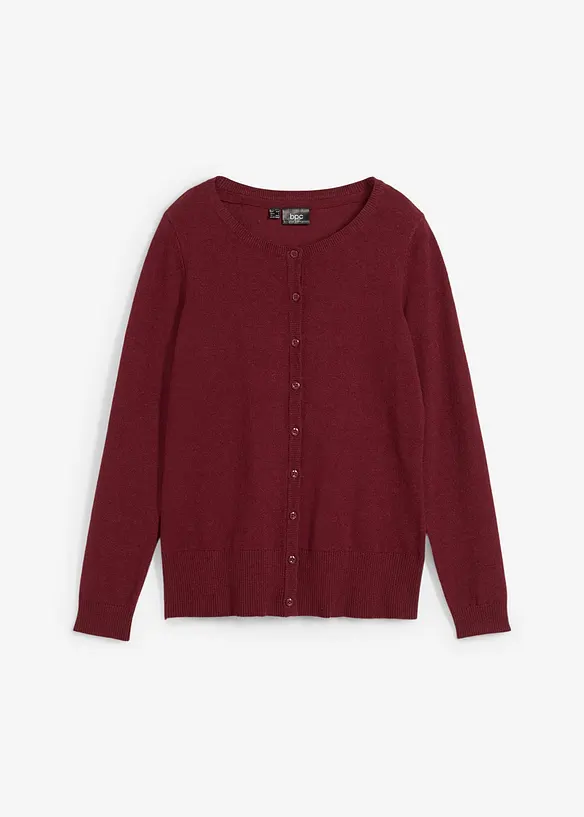 Finstickad cardigan  i basmodell med återvunnen bomull, bonprix