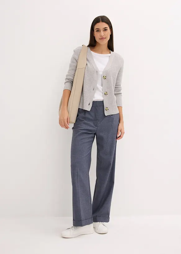 Ribbstickad cardigan, bonprix