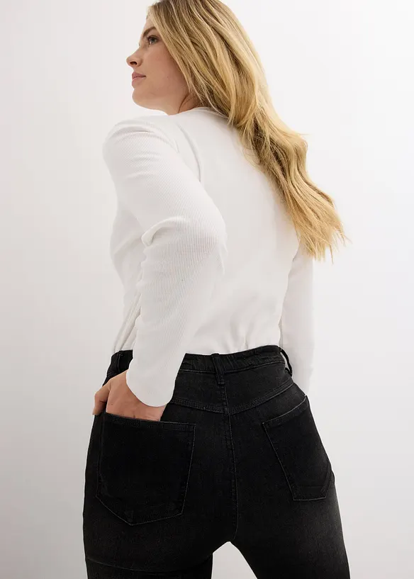 Bootcutjeans High Waist, med bekväm midja, bonprix