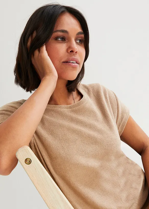 T-shirtsklänning i frotté, bonprix