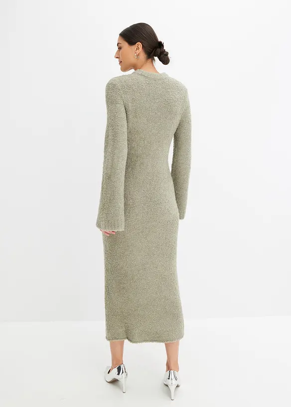 Stickad klänning i bouclé, bonprix