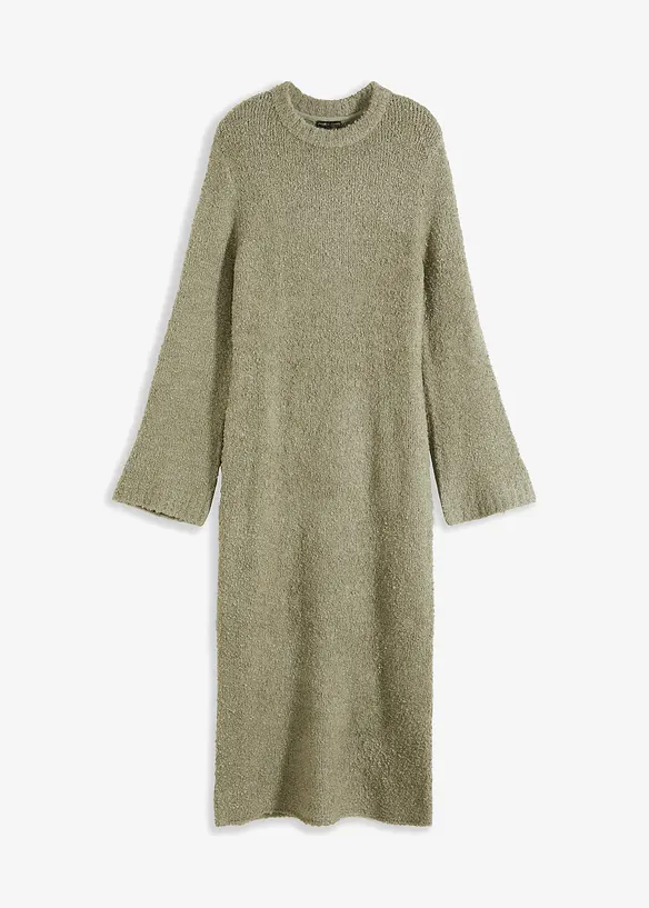 Stickad klänning i bouclé, bonprix