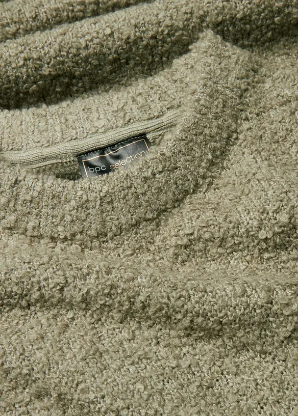 Stickad klänning i bouclé, bonprix