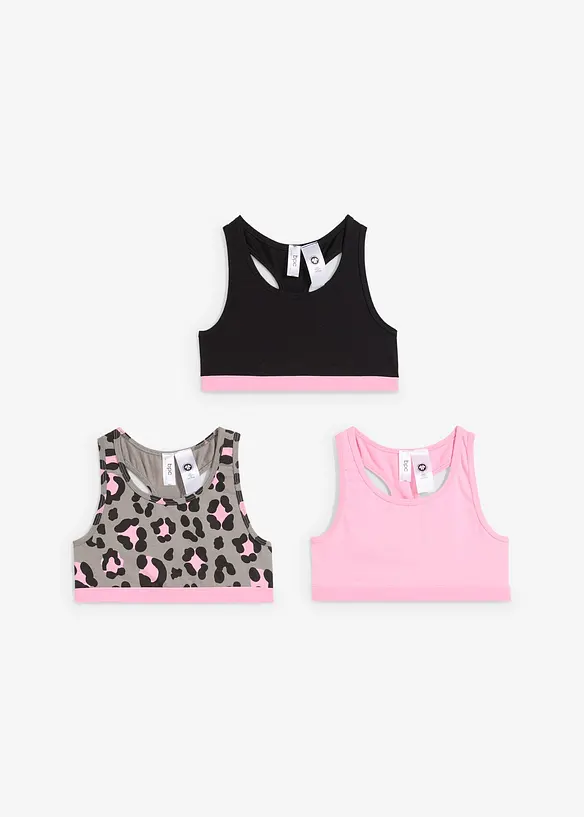 BH-topp i ekologisk bomull (3-pack), bonprix