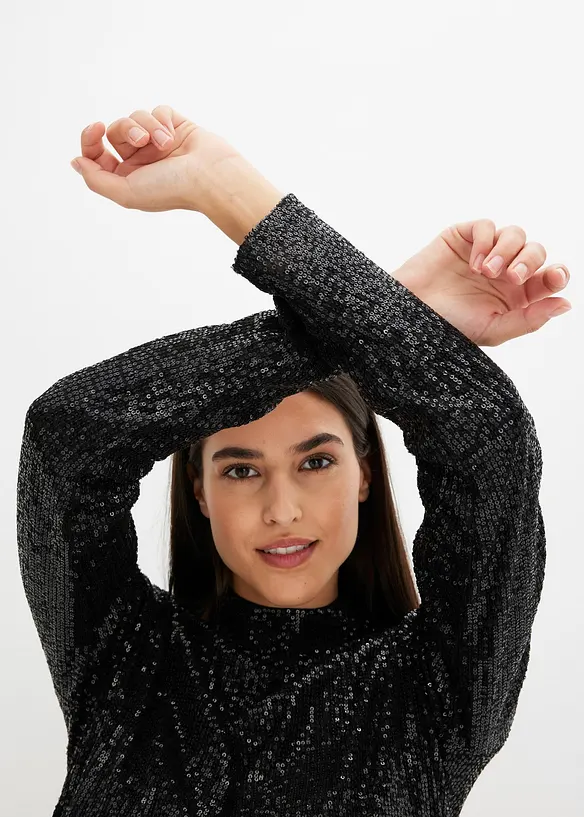 Blus med paljetter, bonprix