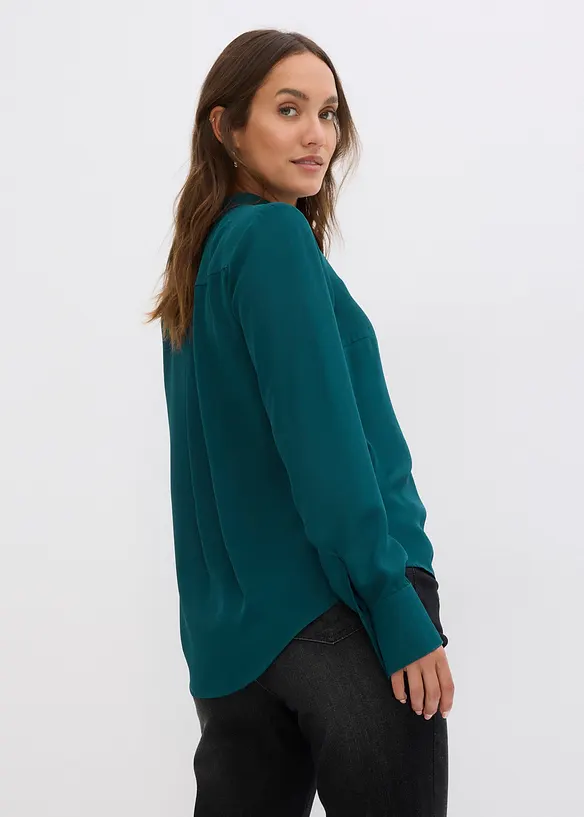 Långärmad chiffongblus, bonprix