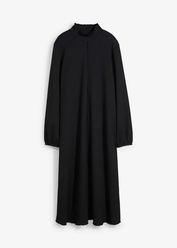 Kräppad klänning med söm, bonprix