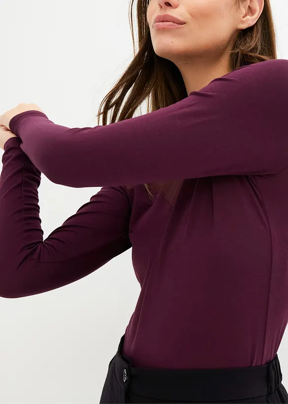 Långärmad topp med mesh, bonprix