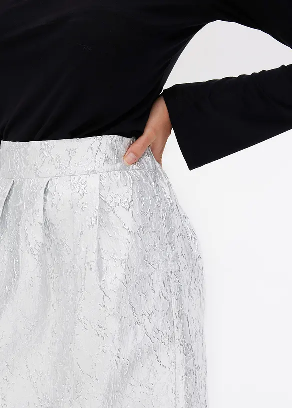 Kjol i utställd modell jacquard, bonprix