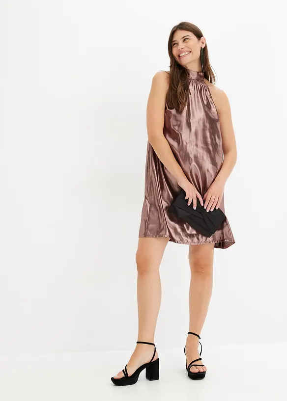 Miniklänning i fin satin, bonprix