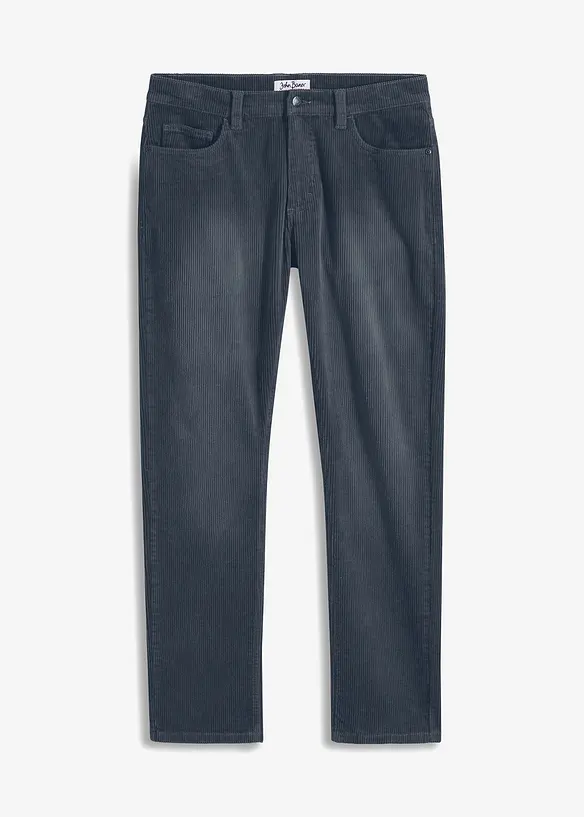 Stretchig manchesterbyxa med tvättad look, normal passform, raka ben, bonprix