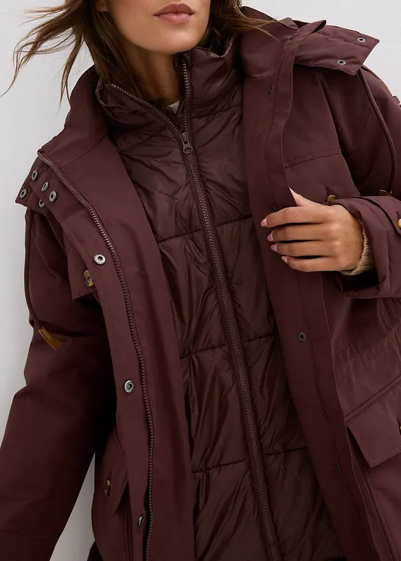 Vinterkappa med 2-i-1-look, bonprix