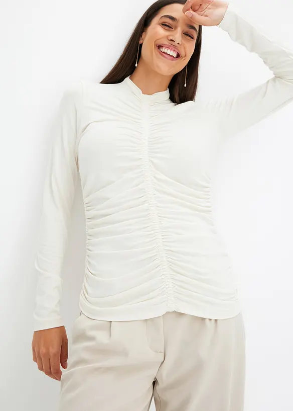 T-shirt med rynkning, bonprix