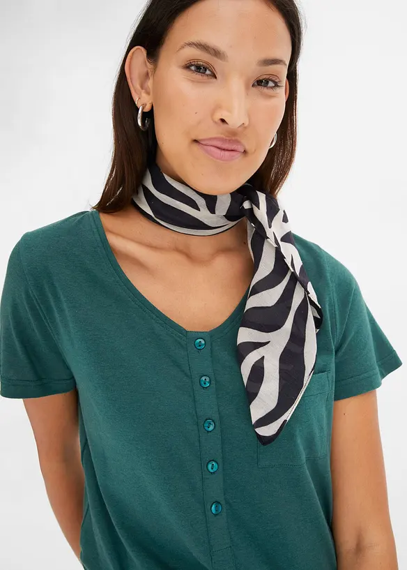 T-shirt i bomull och viskos, bonprix