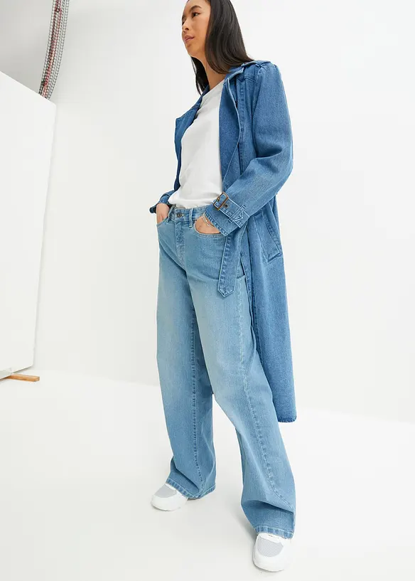 Wide Leg Jeans, Mid Waist, Stretch, bonprix