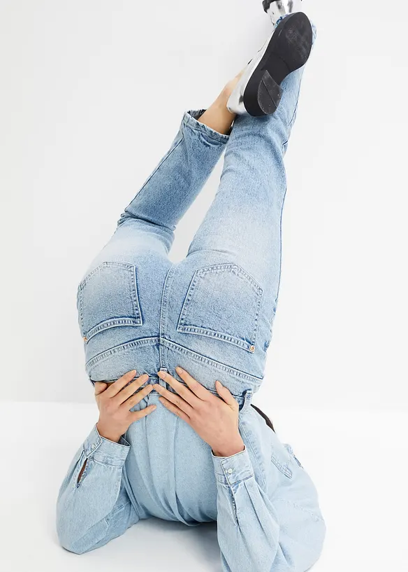 Straight Jeans High Waist, Low Stretch, bonprix