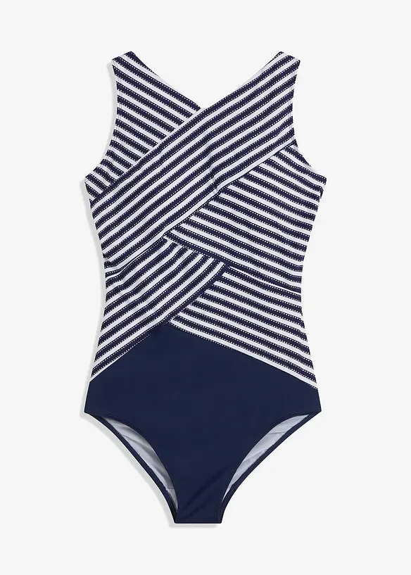 Baddräkt med omlottlook och medelhög formande effekt, bonprix