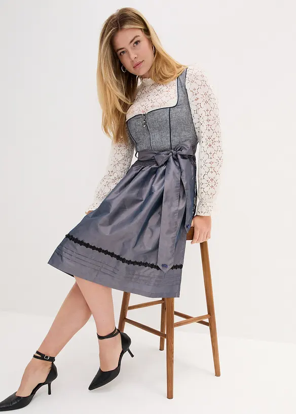 Dirndl i jacquard med förkläde (2 delar), bonprix