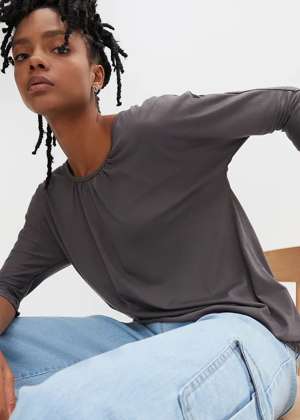 Oversizetopp i materialmix, bonprix