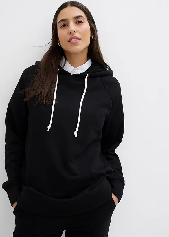 Sweatshirt med huva, bonprix