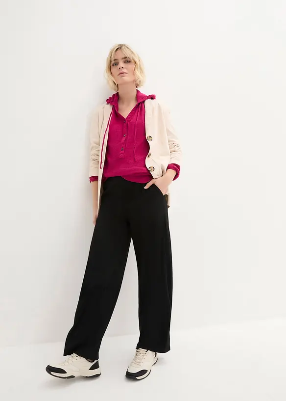 Muslinblus med luva i ren bomull, bonprix