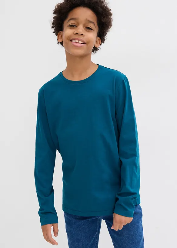 Långärmad T-shirt i ekologisk bomull (3-pack), bonprix