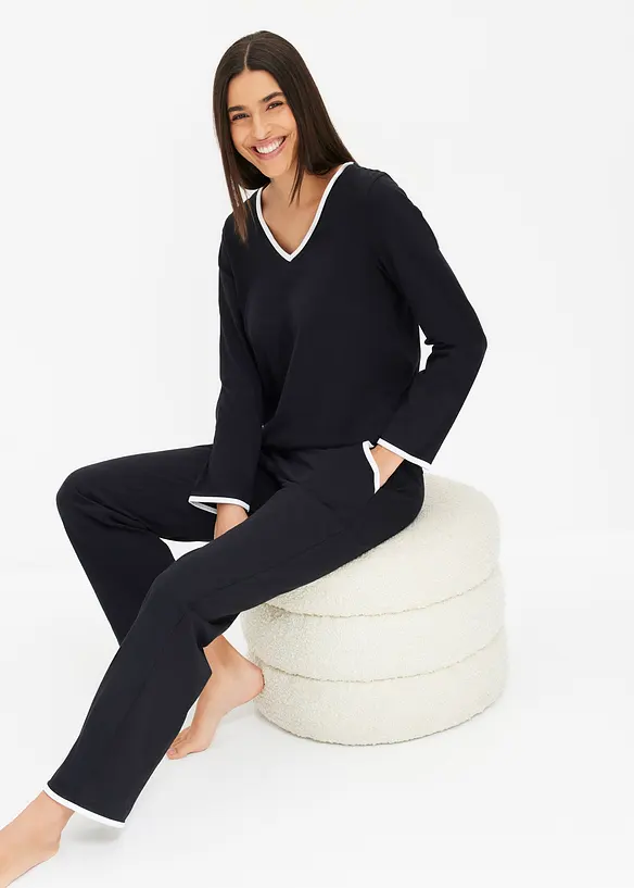 Pyjamas med mjuk bomull, bonprix
