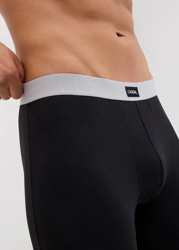 Långa boxershorts med bomull, tajta (3-pack), bonprix