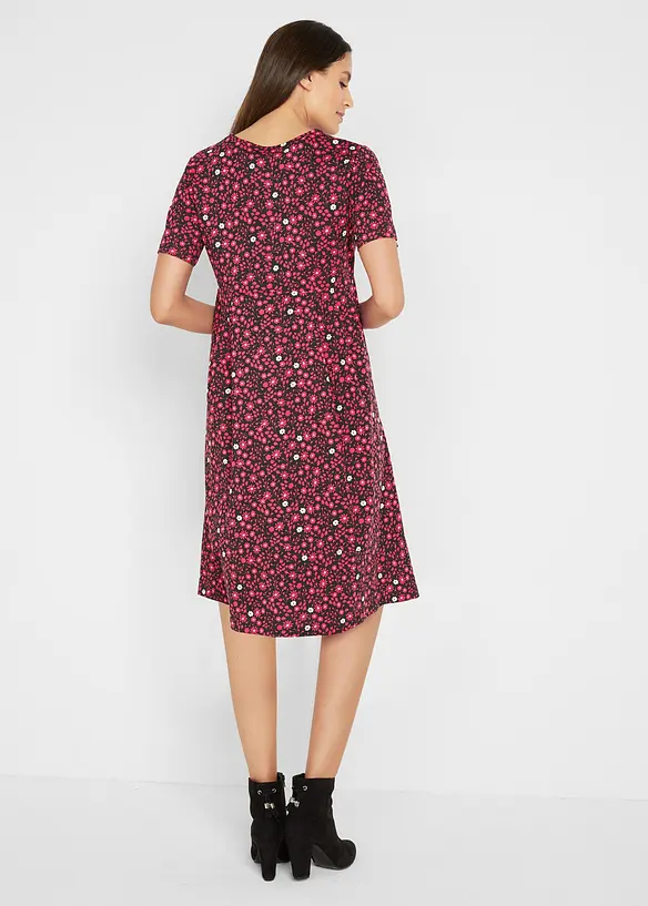 Mellanl&aring;ng jerseykl&auml;nning i bomull, bonprix