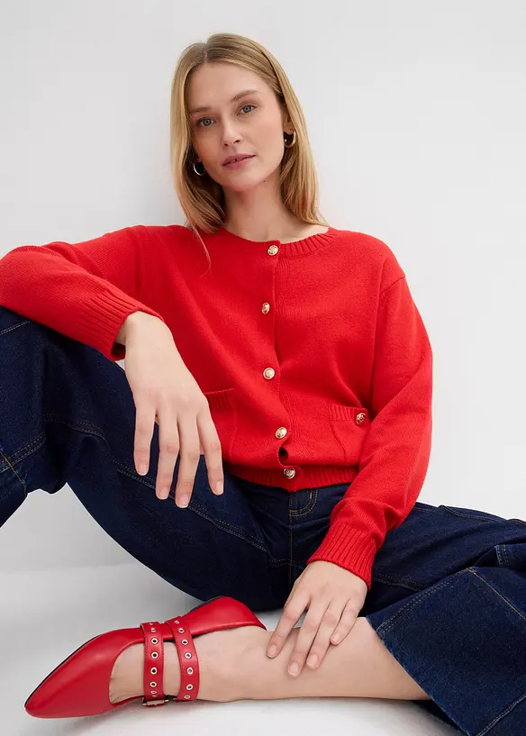 Cardigan med fickor, bonprix