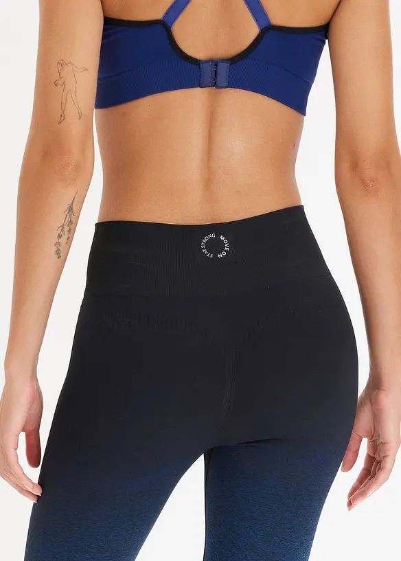Sömlösa leggings med olika färgnyanser, snabbtorkande, bonprix