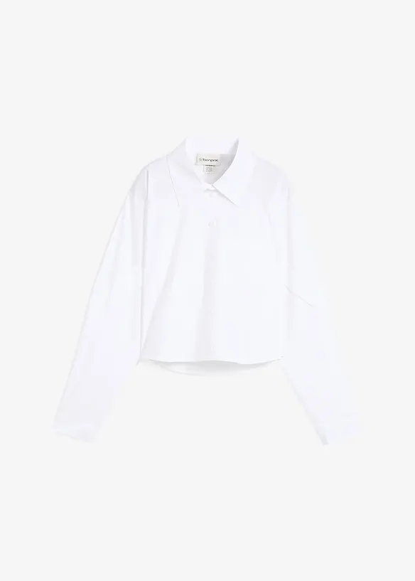 Croppad blus i ren bomull, bonprix