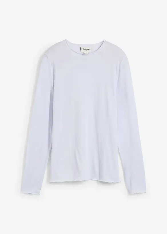 Långärmad topp i halvtransparent material, bonprix