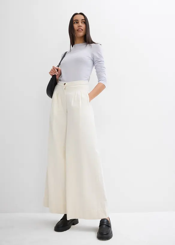 Långärmad topp i halvtransparent material, bonprix