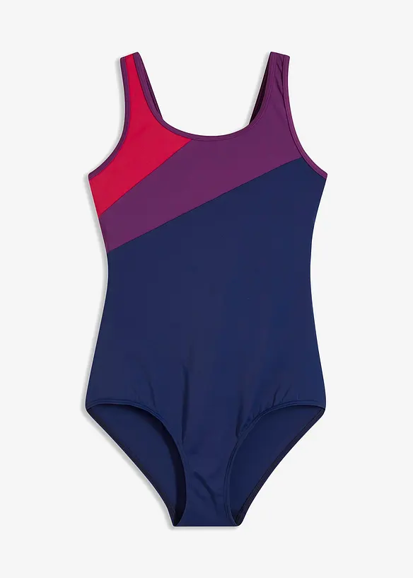 Sportig baddräkt med kontrastfärgade infällningar, bonprix