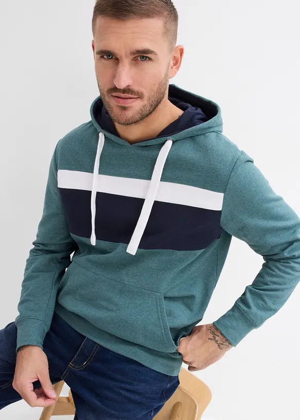 Sweatshirt med huva, bonprix
