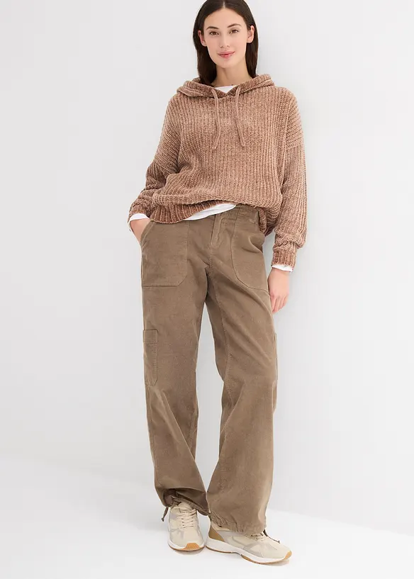 Kort bomullsparkas med st&aring;krage, figursydd, bonprix