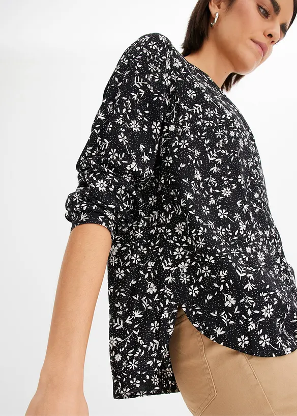 Blus av viskos med mjukt fall, bonprix