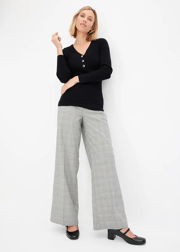 Ribbstickad tr&ouml;ja med viskos, bonprix