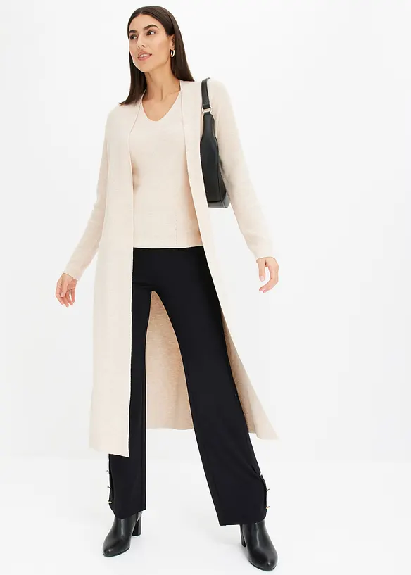 Lång cardigan med viskos, bonprix