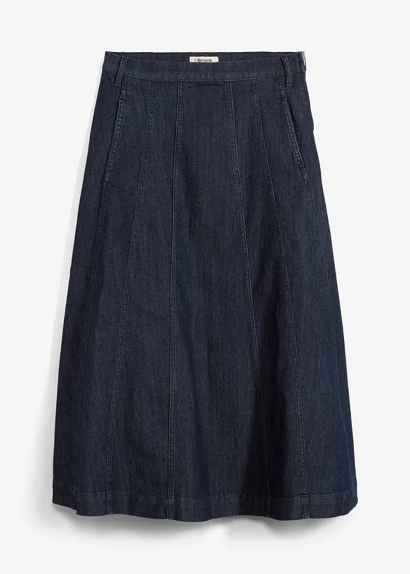 Mellanl&aring;ng jeanskjol, bonprix