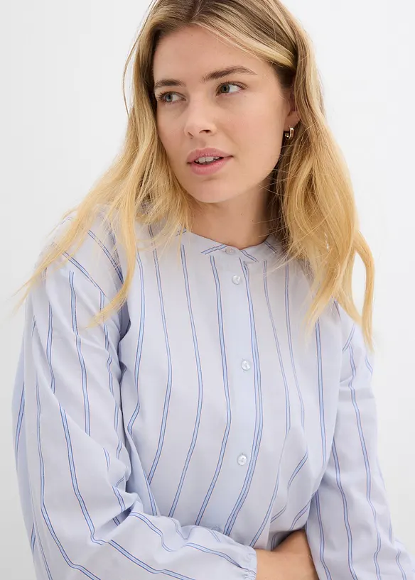 Lång blus i bomullspoplin, bonprix