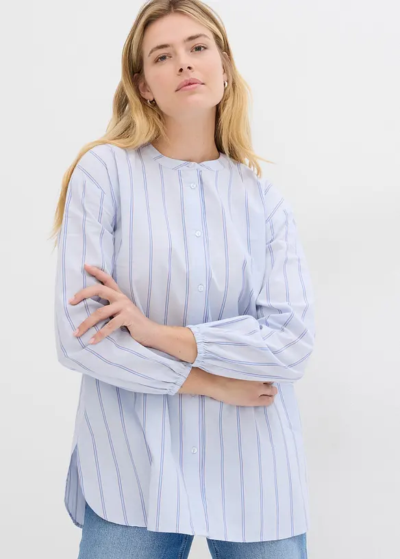 Lång blus i bomullspoplin, bonprix