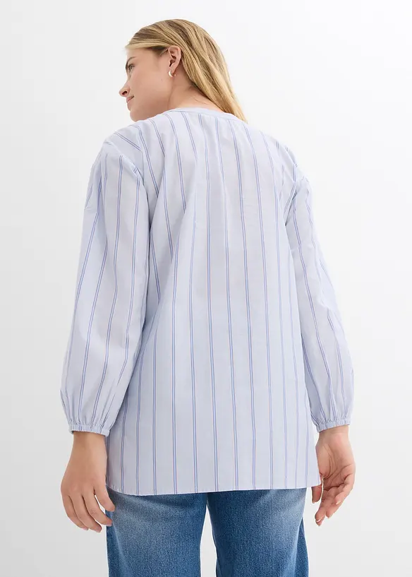 Lång blus i bomullspoplin, bonprix